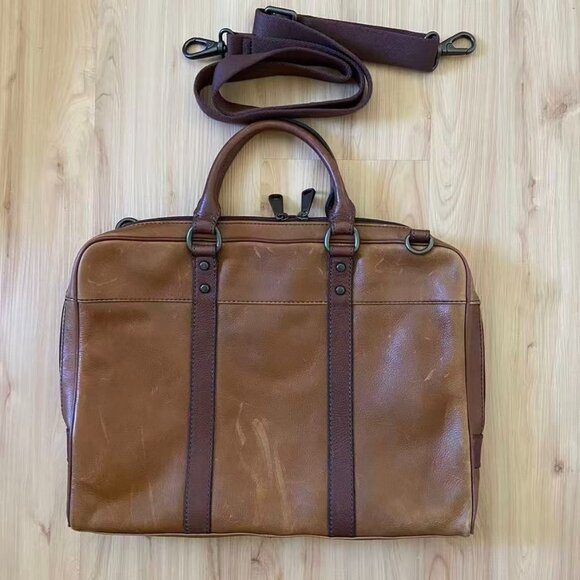 Fossil Mens Pebble Leather Briefcase - Picture 1 of 12